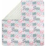 TOP 3. - Meradiso přehoz na postel Oboustranný světle růžová zelená patchwork 250 x 260 cm</p>