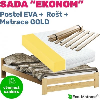 TOP 3. - ECOMATRACE Set EKONOM postel Eva rošt a matrace Gold 15
