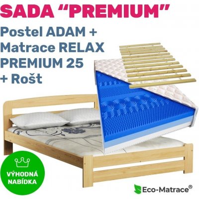 TOP 5. - ECOMATRACE Set PREMIUM 25 postel ADAM rošt a matrace RELAX PREMIUM 25 cm