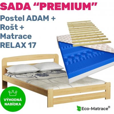 TOP 5. - ECOMATRACE Set PREMIUM postel ADAM rošt a matrace RELAX 17 cm