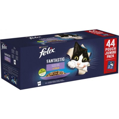 TOP 1. - Felix Fantastic s hovězím kuřetem lososem tuňákem v želé 44 x 85 g
