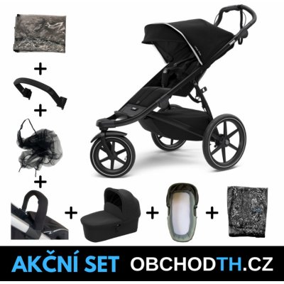 TOP 5. - Thule Urban Glide 2 Black 2021 + pláštěnka + ochranná síť + madlo + potah madla + korba + pláštěnka na korbičku + prostěradlo OBCHODTH.CZ