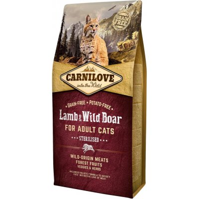 TOP 4. - Carnilove Lamb & Wild Boar for Adult Cats Sterilised 6 kg