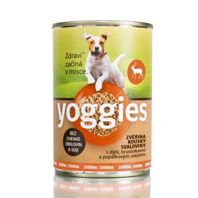 TOP 3. - Yoggies zvěřinová konzerva pro psy s dýní a pupálkovým olejem 400 g