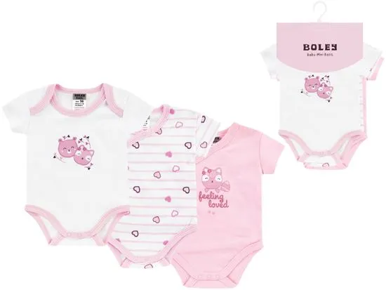 BOLEY 3pack dívčích zavinovacích body Multipack 6151206