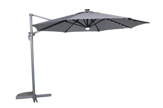 MAKERS Slunečník Capri, 3 m, boční, šedý