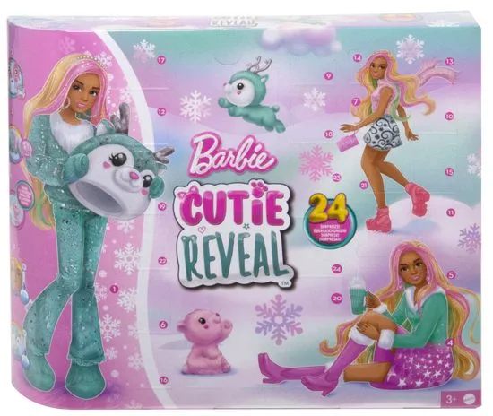 Mattel Barbie Cutie Reveal Adventní kalendář 2023 HJX76 akce