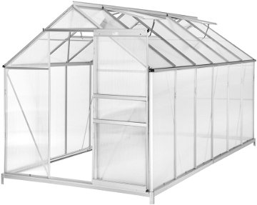 TECTAKE Polykarbonátový skleník s pozinkovanou základnou 375 × 185 × 195 cm nejlevnější