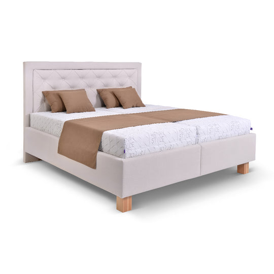 Čalouněná postel Elizabeth 180x200, béžová, včetně matrace výprodej