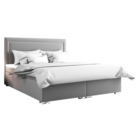Čalouněná postel Briony 180x200, stříbrná, vč. matrace a topperu levně