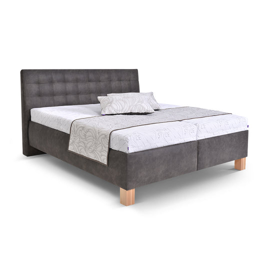 Čalouněná postel Victoria 180x200, šedá, včetně matrace