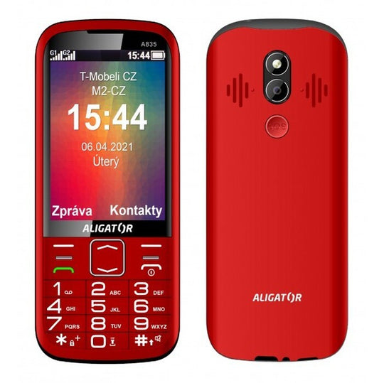 Tlačítkový telefon Aligator A835, červená