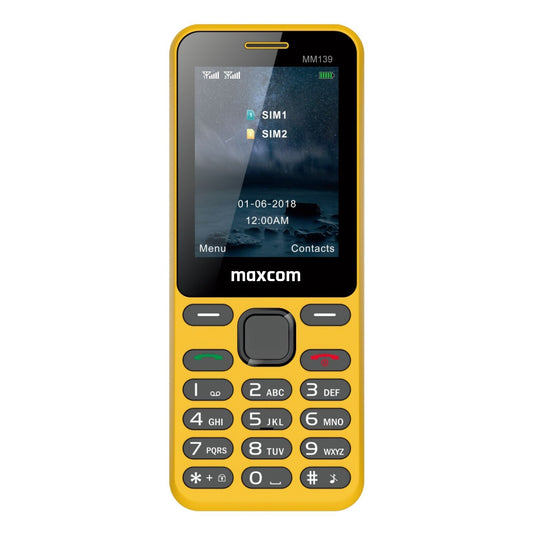 Tlačítkový telefon Maxcom Classic Banana, žlutá