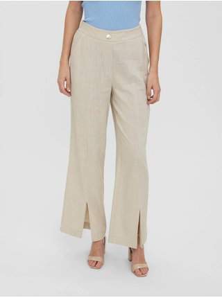 Béžové volné kalhoty VERO MODA Josie