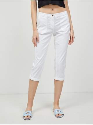 Bílé tříčtvrteční kalhoty CAMAIEU