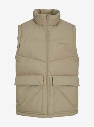 Béžová pánská prošívaná vesta Jack & Jones Vester