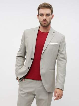 Béžové oblekové slim fit sako Selected Homme Maze Saint výprodej