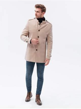 Béžový pánský přechodný kabát Ombre Clothing C269