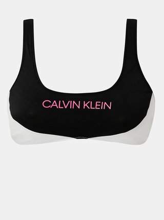 Bílo-černý horní díl plavek Calvin Klein Underwear