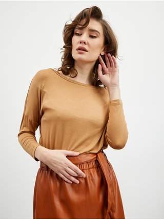 Béžové dámské volné basic tričko s tříčtvrtečním rukávem ZOOT.lab Leticia LEVNĚ