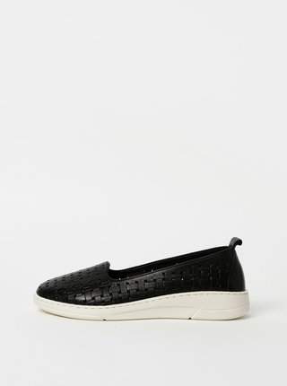 Černé dámské kožené slip on WILD