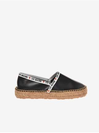 Černé dámské kožené espadrilky Love Moschino