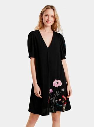 Černé květované šaty Desigual Buganvilla