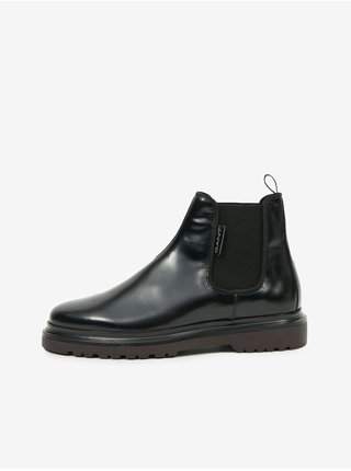 Černé pánské kožené chelsea boty Gant