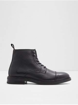 Černé pánské kožené kotníkové boty ALDO Unilis