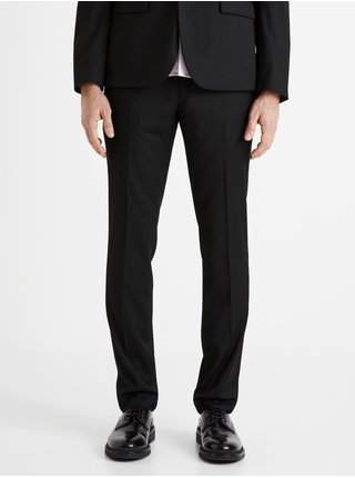 Černé pánské oblekové kalhoty Celio Doarmure