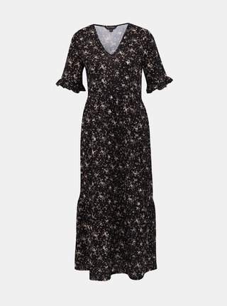 Černé vzorované maxi šaty Miss Selfridge