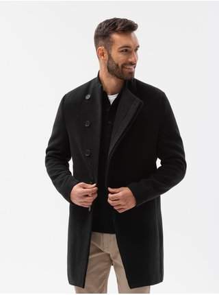 Černý pánský kabát Ombre Clothing C501 VÝPRODEJ