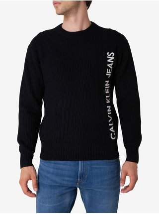 Černý pánský vlněný svetr Calvin Klein Jeans akce