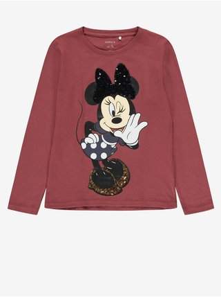 Cihlové holčičí vzorované tričko name it Minnie VÝPRODEJ