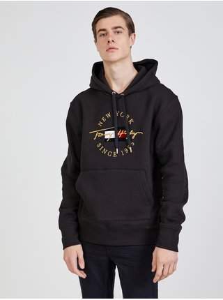 Černá pánská mikina s kapucí Tommy Hilfiger Seasonal Icon SLEVA