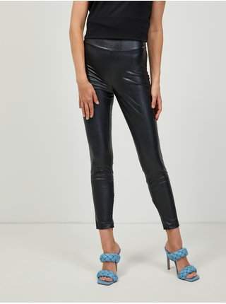 Černé dámské koženkové legíny Guess New Priscilla