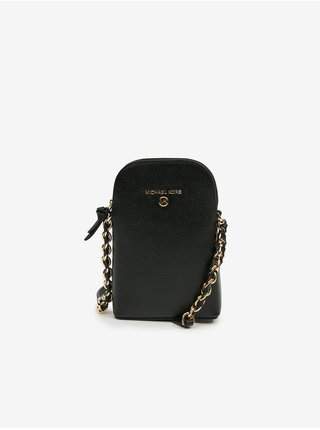 Černé dámské malé kožené crossbody pouzdro Michael Kors SLEVA