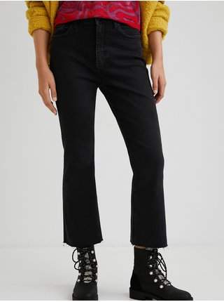 Černé dámské zkrácené bootcut džíny Desigual Selva