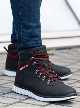 Černé pánské zimní boty pohorky Ombre Clothing T312 levně