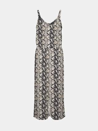 Černo-béžový vzorovaný zkrácený overal VERO MODA Simply