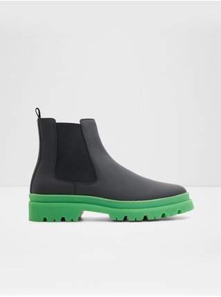 Černo-zelené pánské kožené kotníkové boty ALDO Alencia