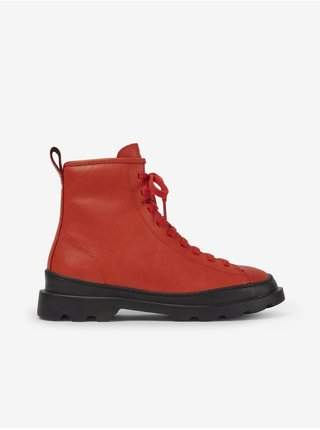Červené dámské kotníkové kožené boty Camper Noray zimní obuv