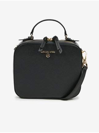 Černá kožená crossbody kabelka Michael Kors Jet Set Charm