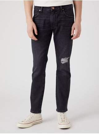 Černé pánské straight fit džíny s potrhaným efektem Wrangler