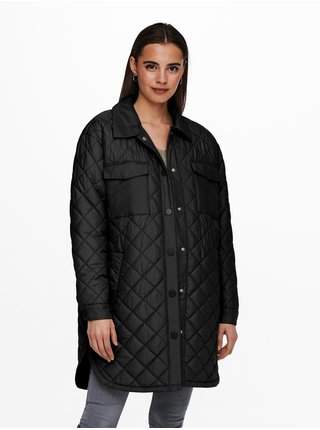 Černý dámský prošívaný lehký oversize kabát ONLY New Tanzia akce