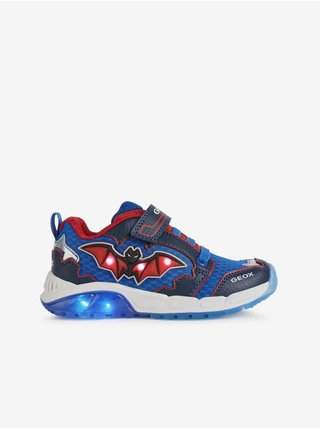 Červeno-modré klučičí boty se svítící podrážkou Geox Spaziale dětská obuv