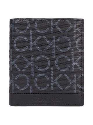 Černá dámská malá vzorovaná peněženka Calvin Klein Trifold 6cc W/Coin levně