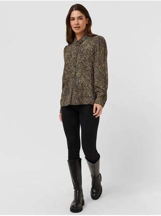 Hnědo-černá vzorovaná košile VERO MODA Bea