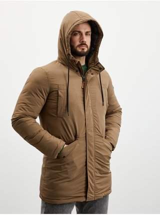 Hnědý pánský zimní kabát s kapucí ZOOT.lab Charls AKCE