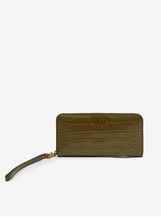 Khaki dámská vzorovaná peněženka Guess Laurel
